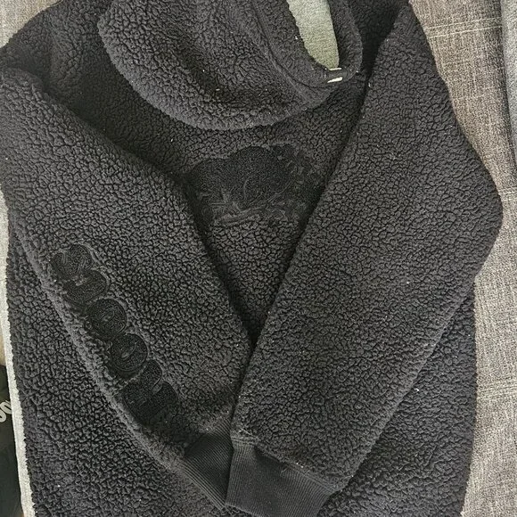 Youth Roots Black Sherpa Zip Up Hoodie - Picture 3 of 3